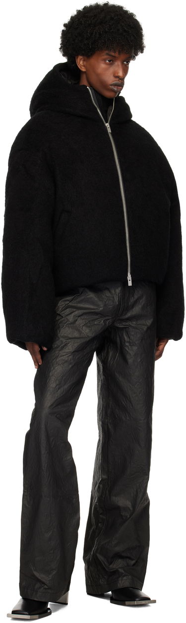 Hlače HELIOT EMIL Armada Crinkled Wide Leg Trousers Črna | AW24_M_10_178_BLK01, 3