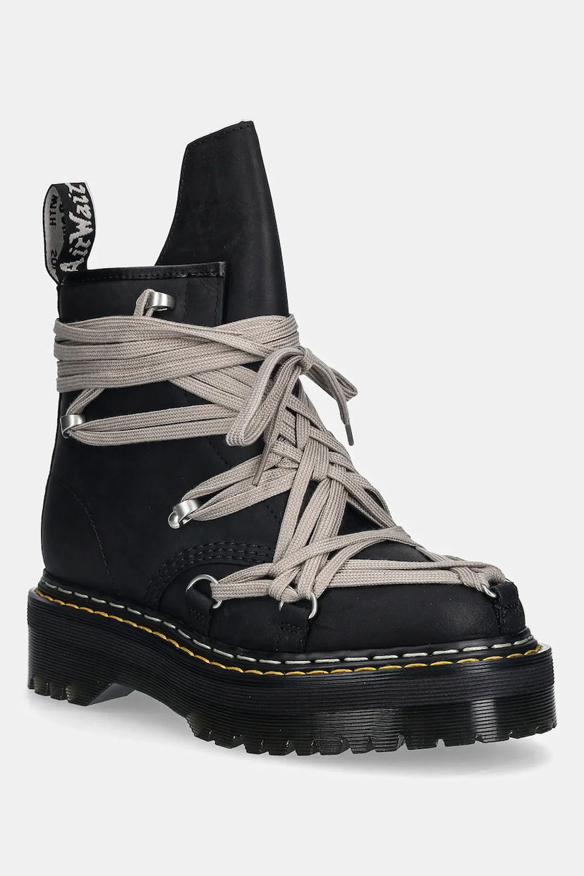 Superge in čevlji Rick Owens Rick Owens DRKSHDW x Dr. Martens 1460 Quad Sole Megalace® Boot Črna | DW02E6812.8001