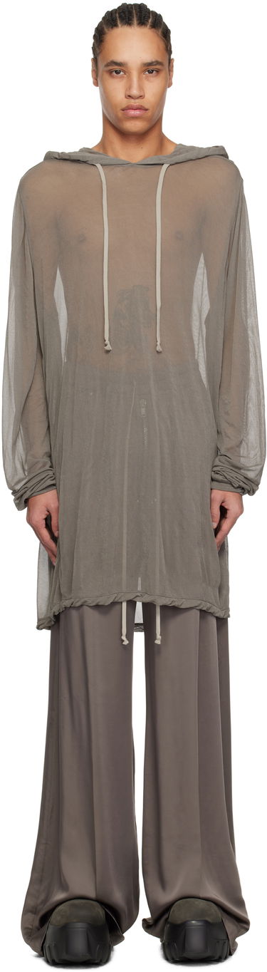Pleteni pulover Rick Owens Rick Owens Hollywood Viscose Crepe Jersey Hoodie Siva | RR01E5285 JCR, 0