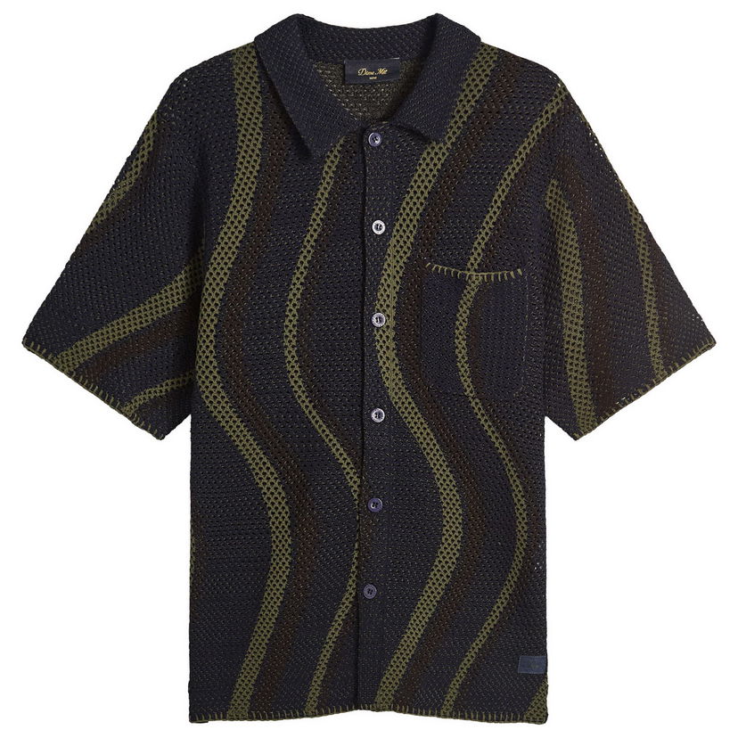 Srajce Dime Dime Soleil Knit Short Sleeve Shirt Zelena | DIMESU257-NVY