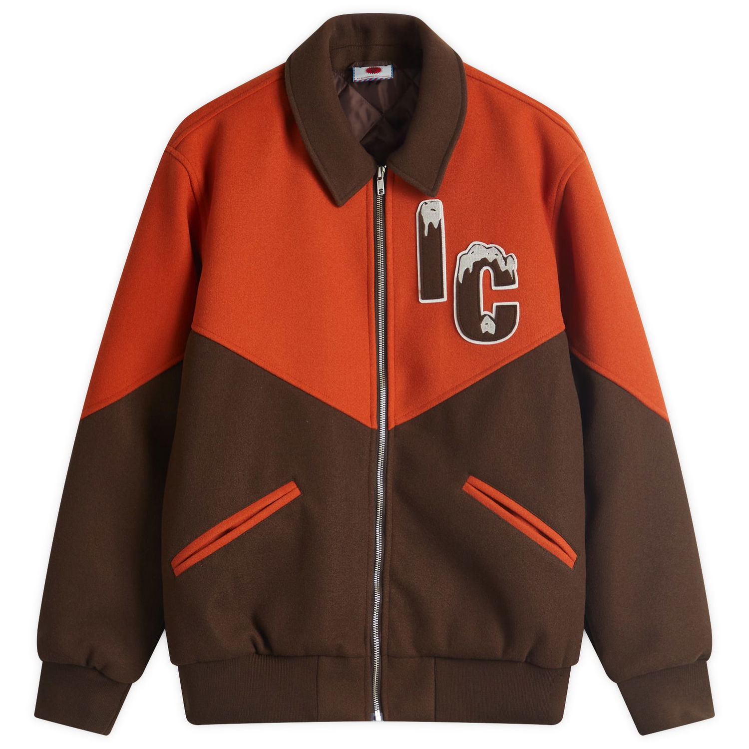 Bomber jakna BBC IceCream ICECREAM Panelled Varsity Jacket, Size Medium Oranžna | IC24404-BNO, 1