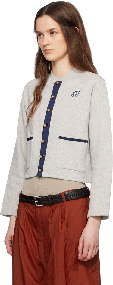 Pleteni pulover Bode Bode Heathered Cropped Cardigan Siva | WRS25CS019, 3