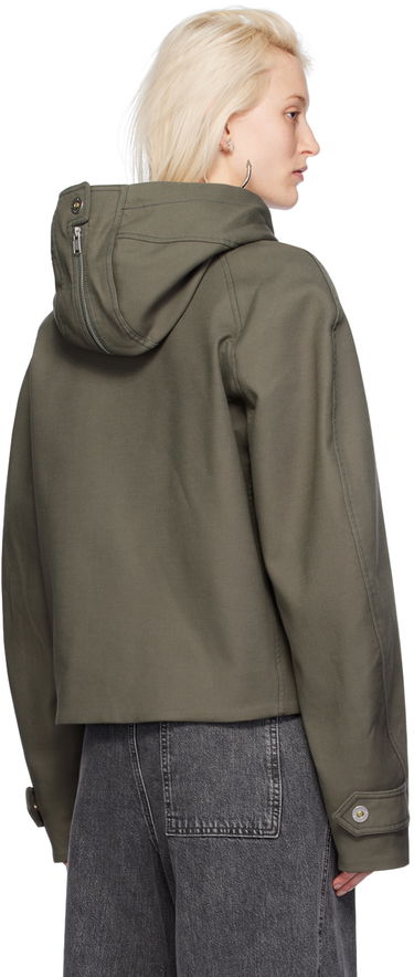 Vetrovka Dion Lee Cropped Hooded Zip-Up Jacket Zelena | C4057PS24, 2