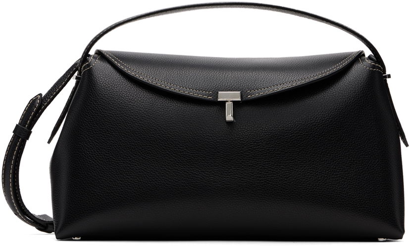Tote bag TOTEME T-Lock Leather Shoulder Bag Črna | 234-WLGBG427-LE0030