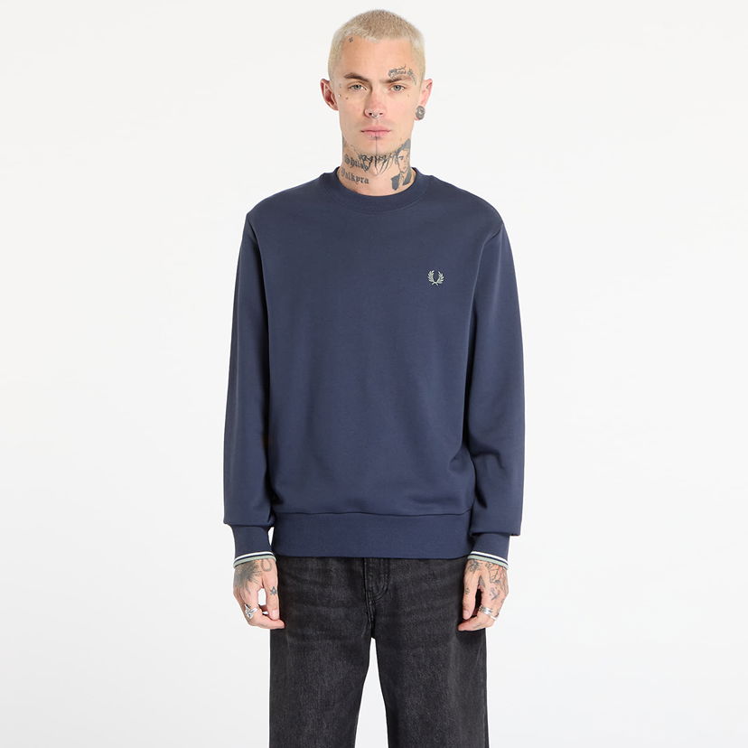 Pulover Fred Perry Crew Neck Sweatshirt Mornarica | M7535 Z47