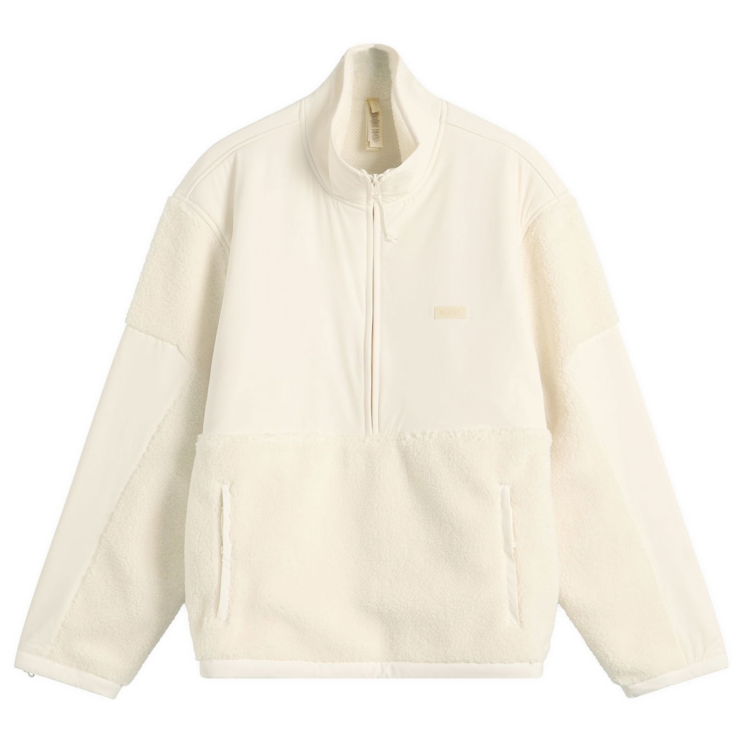 Pulover SKIMS Teddy Fleece Half Zip High-Neck Pullover with Pockets Bela | PL-PLO-9944W-ECU, 0