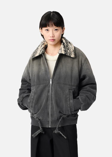 Jakna AXEL ARIGATO Denim Jacket with Faux Fur Collar Siva | A3157003, 4