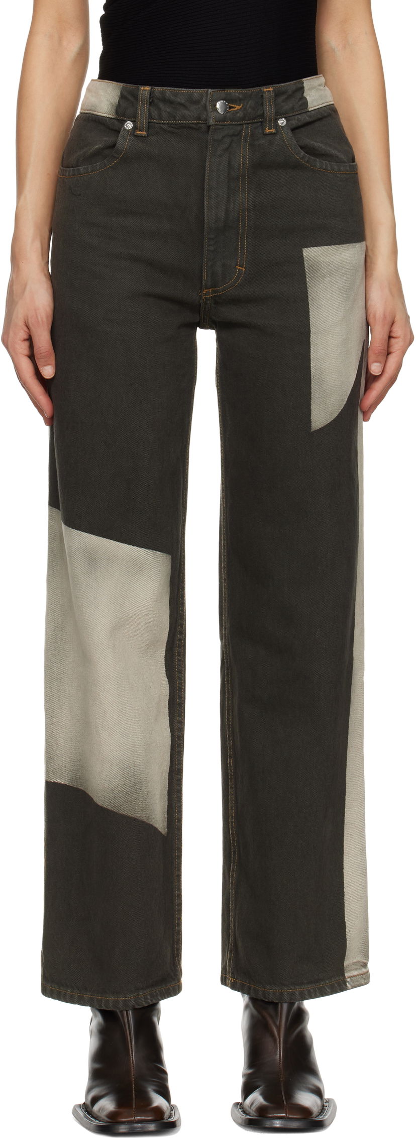 Kavbojke Eckhaus Latta Eckhaus Latta Wide Leg Jeans Zelena | 334-EL-PS25-T -