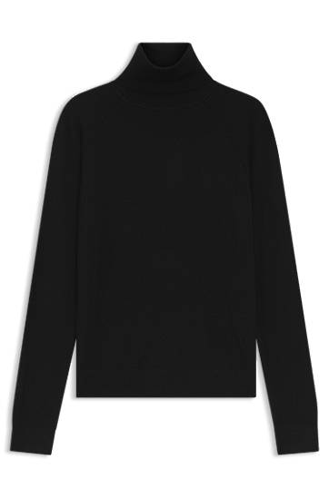 Pleteni pulover BOSS Rollneck sweater merino wool Črna | 50548298