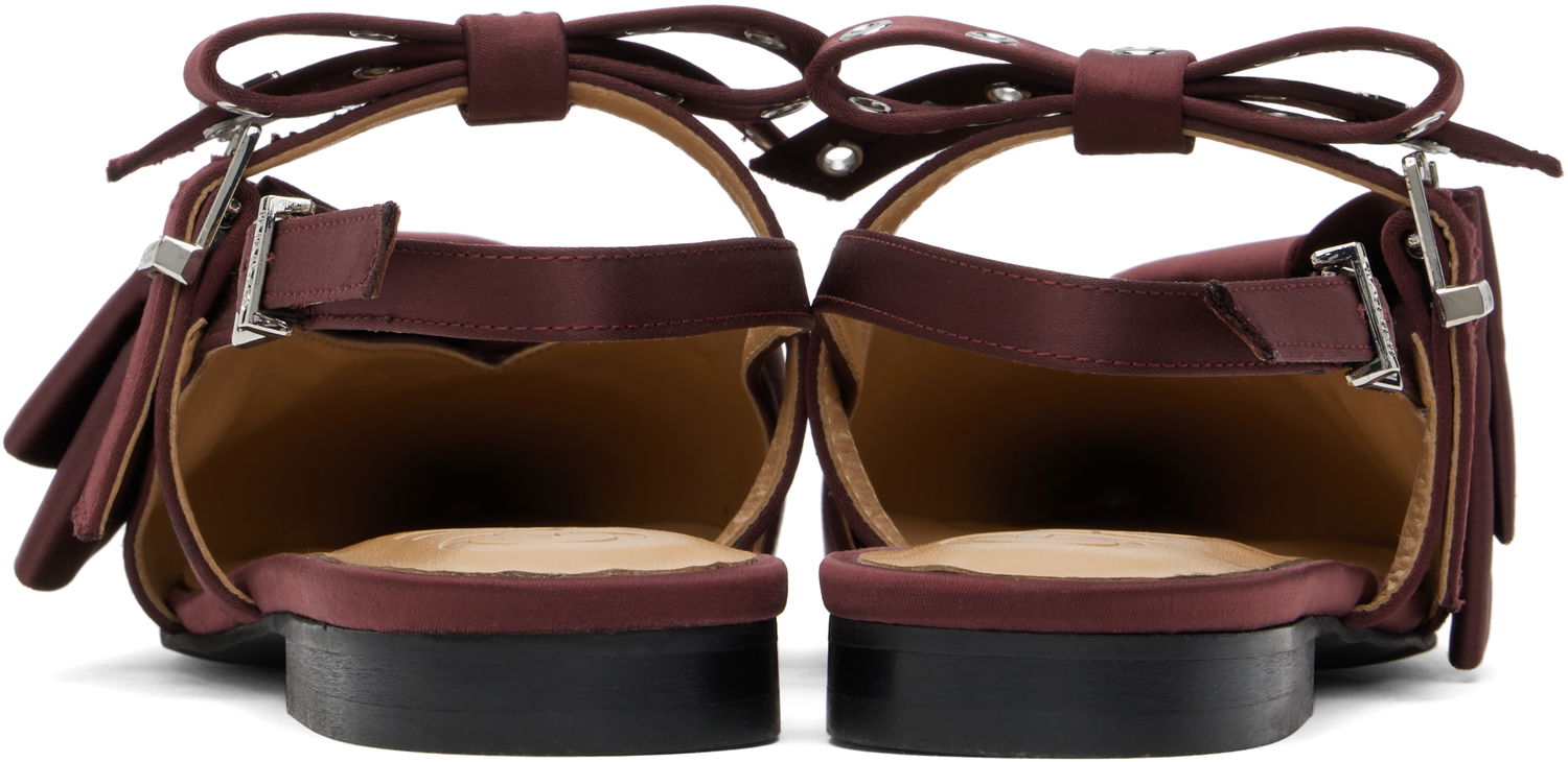Modni dodatki GANNI GANNI Big Bow Slingback Flats Bordo | S2860, 1