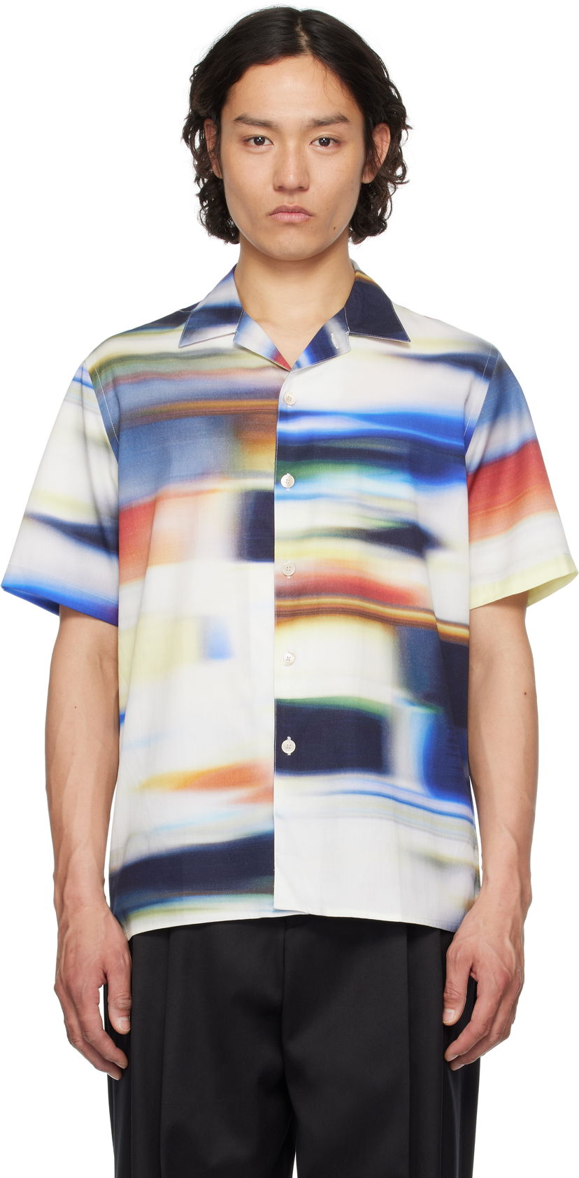 Srajce Paul Smith PS Paul Smith Motion Blur Short-Sleeve Shirt Večbarvna | M2R-695U-P22285-01