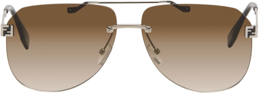 Sončna očala FENDI Rimless Aviator Gradient 'Fendi' Sky Sunglasses Rjava | FE40115UM6116F 840126859904