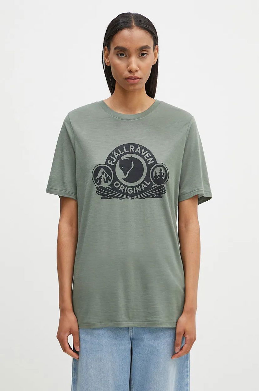 Majica FJÄLLRÄVEN T-Shirt With Print Zelena | F84117.614
