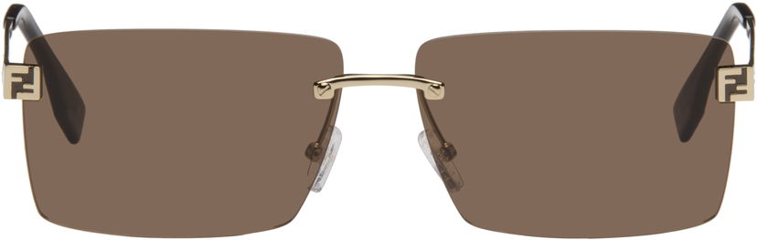 Sončna očala FENDI Sky Rectangular Rimless Sunglasses Rjava | FE40165UM6032E 840126860023