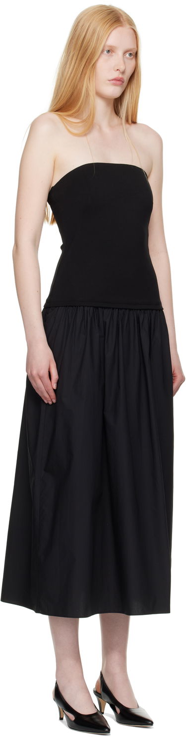 Obleke rag & bone rag & bone Irina Mixed-Media Midi Dress Črna | WAC25P3017D817, 1