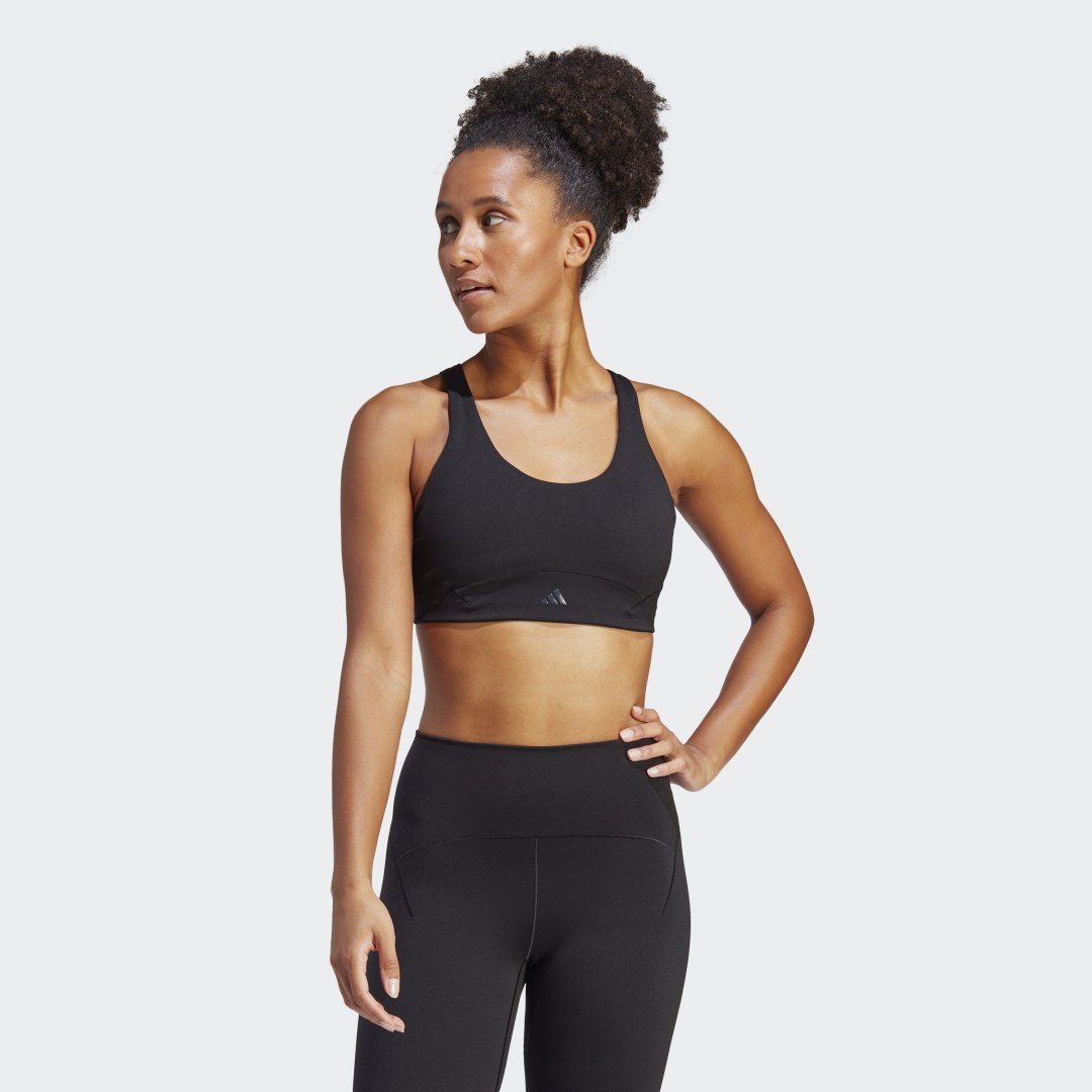 Modrček adidas Performance CoreFlow Luxe Studio Medium-Support Bra Črna | HR3032, 0
