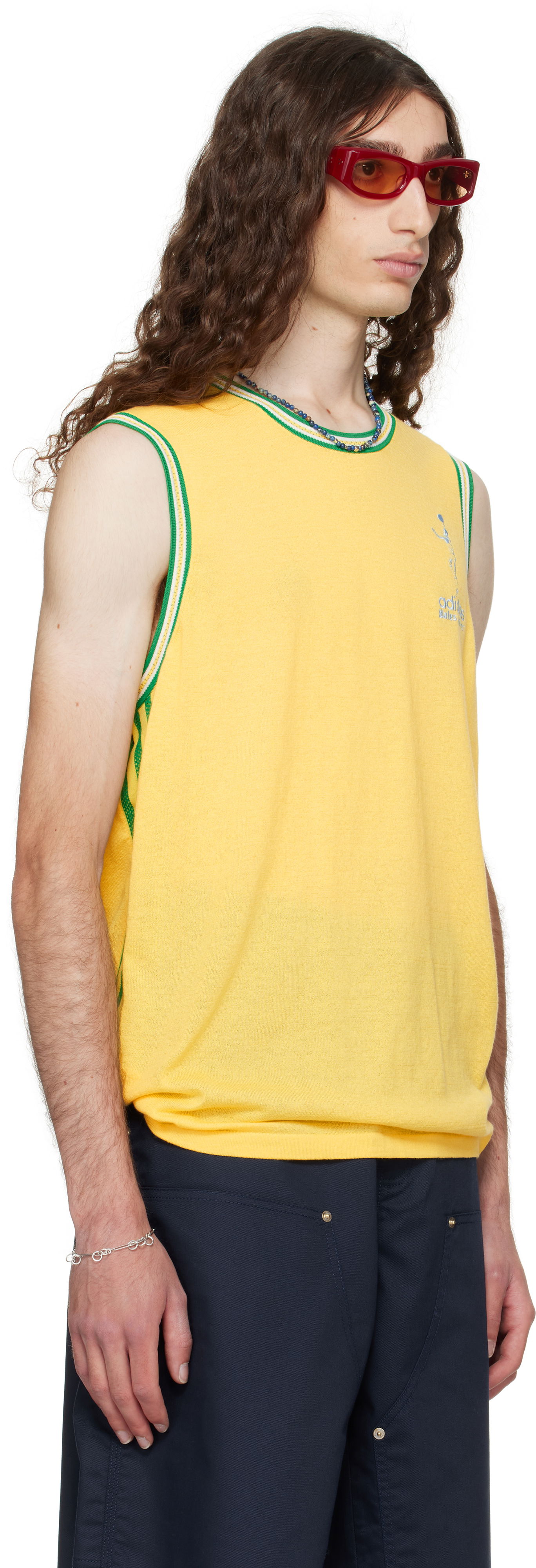 Majica brez rokavov Wales Bonner Wales Bonner adidas Originals Edition Jab Tank Top Rumena | JY6077, 1