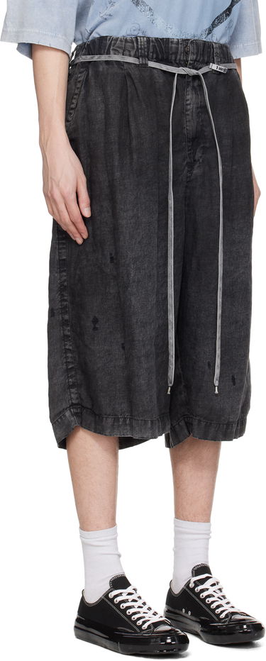 Kratke hlače Maison MIHARA YASUHIRO MMY Aged Linen Wide Shorts Črna | A14PT034, 1