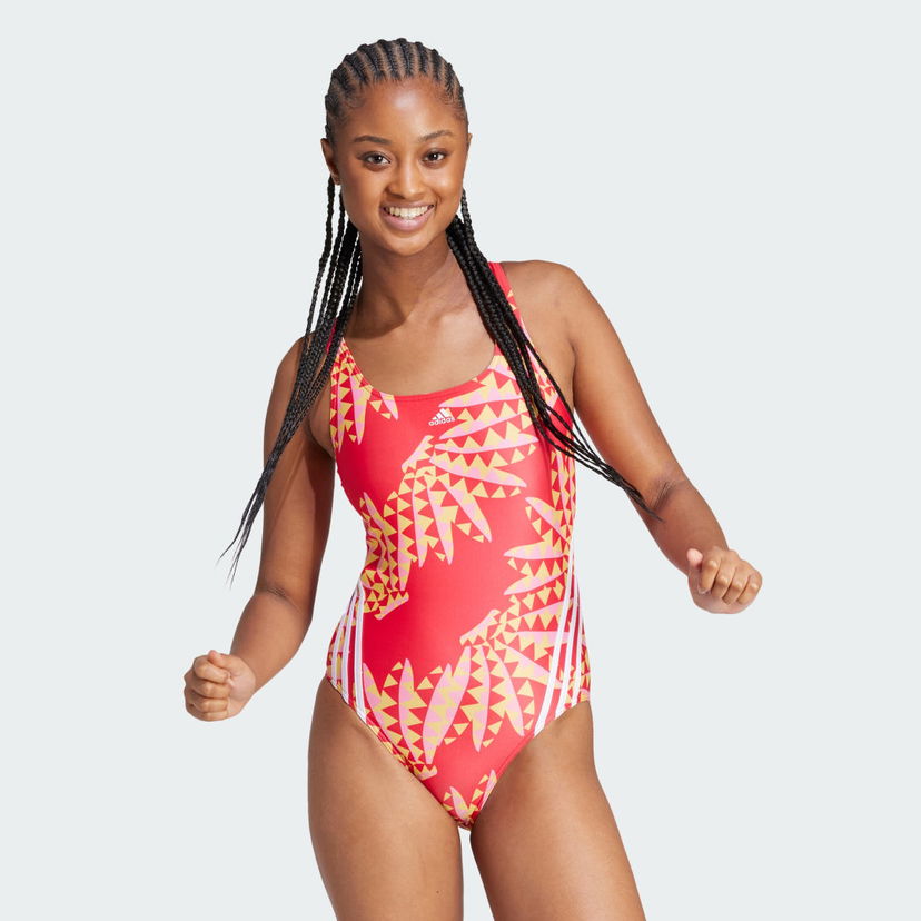 Kopalke adidas Performance Sportswear FARM Rio 3-Stripes CLX Swimsuit Rdeča | IT8584