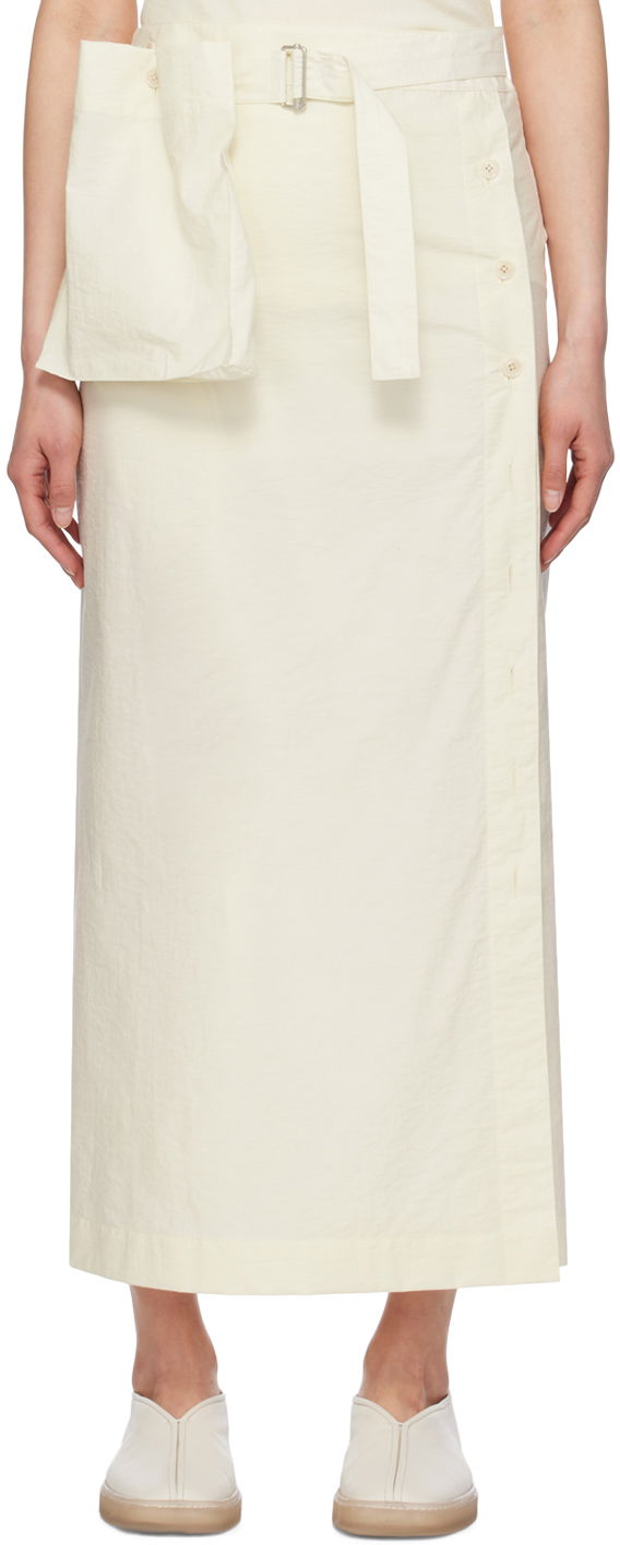 Krila LEMAIRE Wrap Midi Skirt Bela | SK1021 LF1234