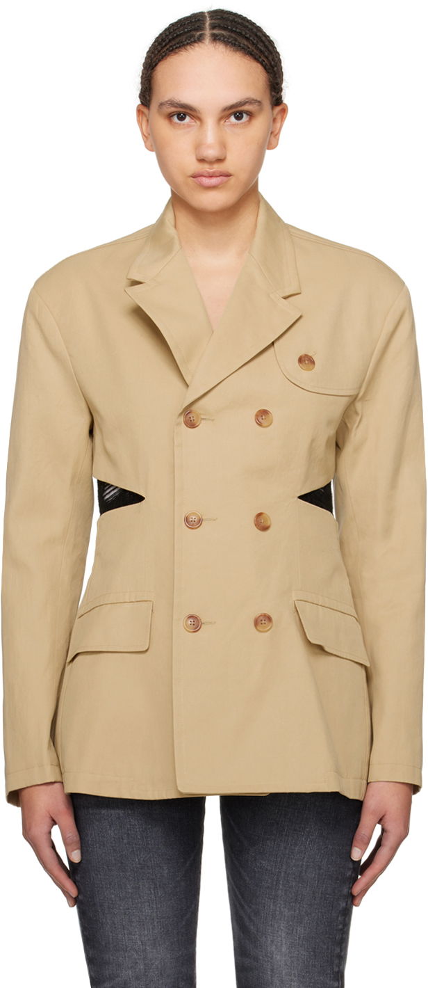 Jakna R13 R13 Open Back Blazer Bež | R13WR257-R318B
