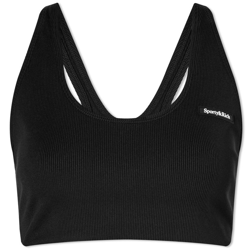 Modrček Sporty & Rich Sporty & Rich Serif Rib Bra Črna | BR841BK