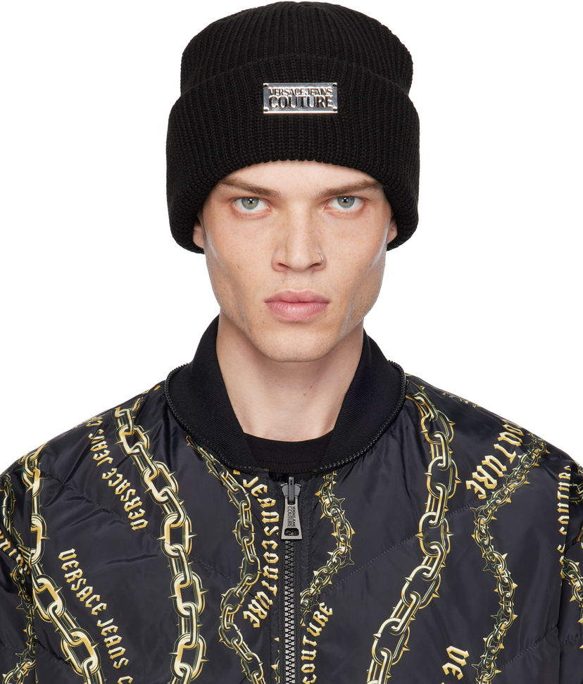 Beanie Versace Knit Logo Beanie Črna | E77GAZK50_EZG291