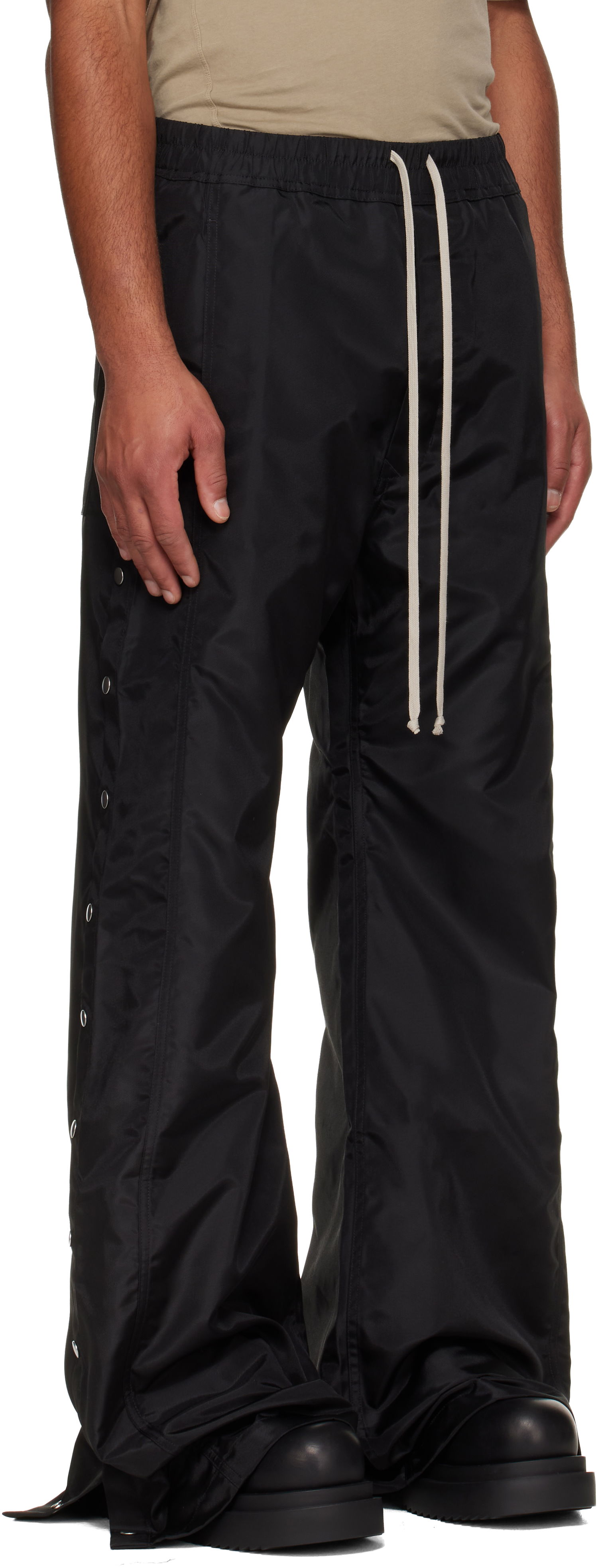 Trenirka Rick Owens DRKSHDW Concordians Pusher Elastic Waist Wide-Leg Track Pants Črna | DU02E7393 NCV, 1