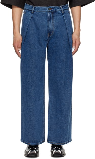 Kavbojke ADER ERROR ADER error Sig; TRS Tag 02 Pleated Wide-Leg Jeans Modra | BO42FYJE0102BL, 0