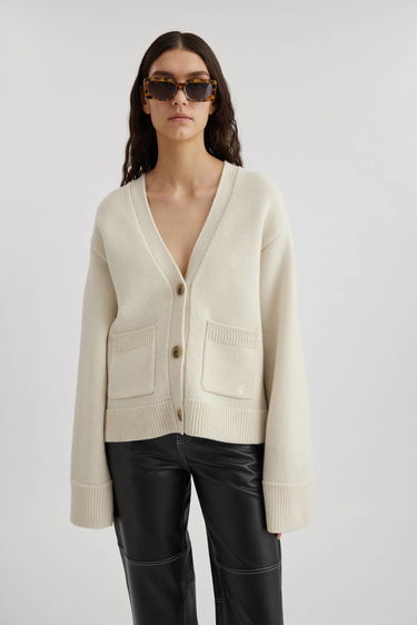 Pleteni pulover AXEL ARIGATO Memory Relaxed Cardigan Bež | A0443010, 2