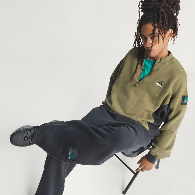 Pulover adidas Performance Equipment Blocked Half-Zip Pullover Zelena | JX1464
