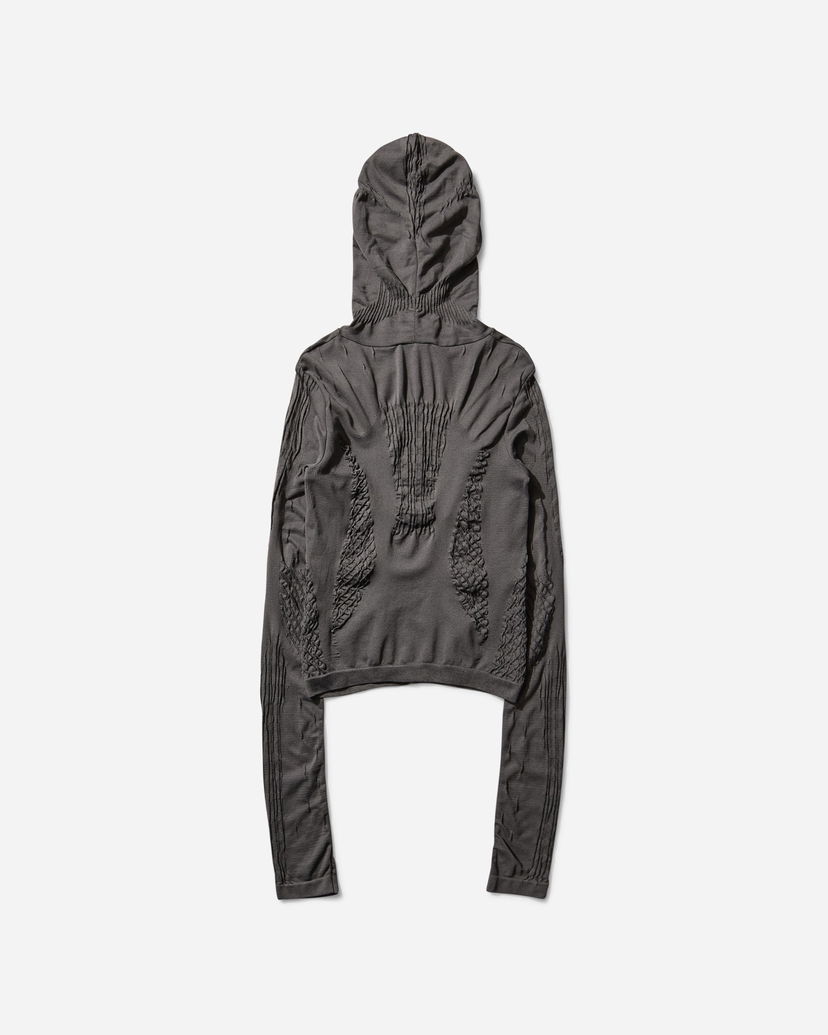 Pulover ROA Seamless Knit Cropped Hoodie Siva | RBWW054YA20 GRY0001