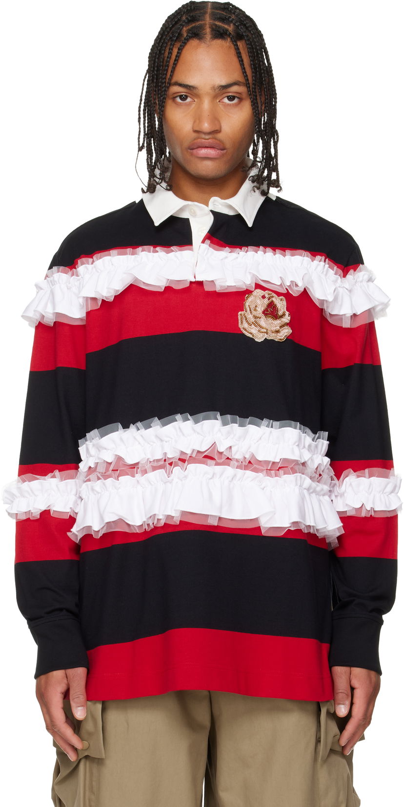 Polo majica Simone Rocha Simone Rocha Ruffle Rugby Polo Večbarvna | 5360B 1282