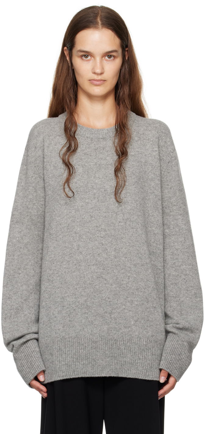 Pleteni pulover The Row Sweater Loose Fit Siva | 5582-Y184