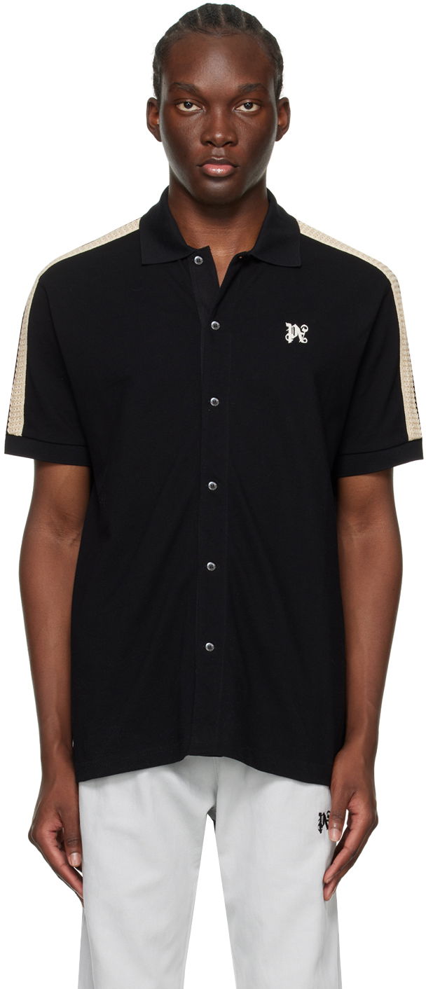 Polo majica Palm Angels Monogram Track Polo Tee Črna | PMBD069R24FAB0011003