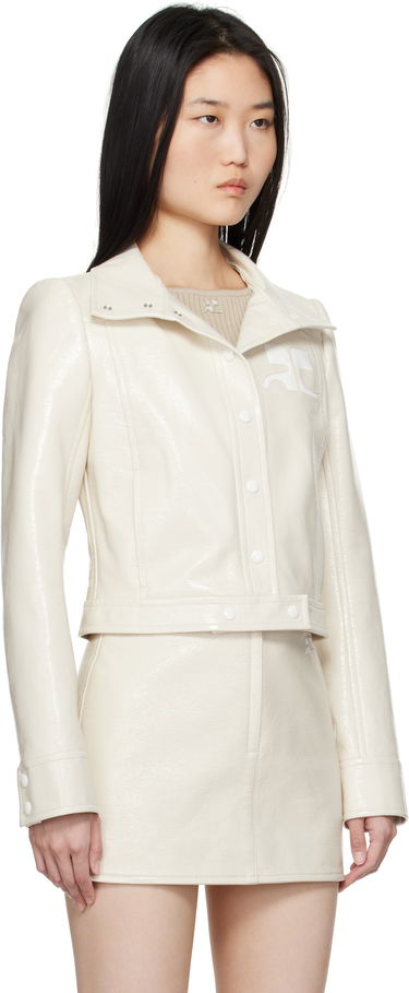 Bomber jakna Courrèges Courrèges Reedition Cropped Faux-Leather Jacket Zelena | 223CBL005VY0014, 4