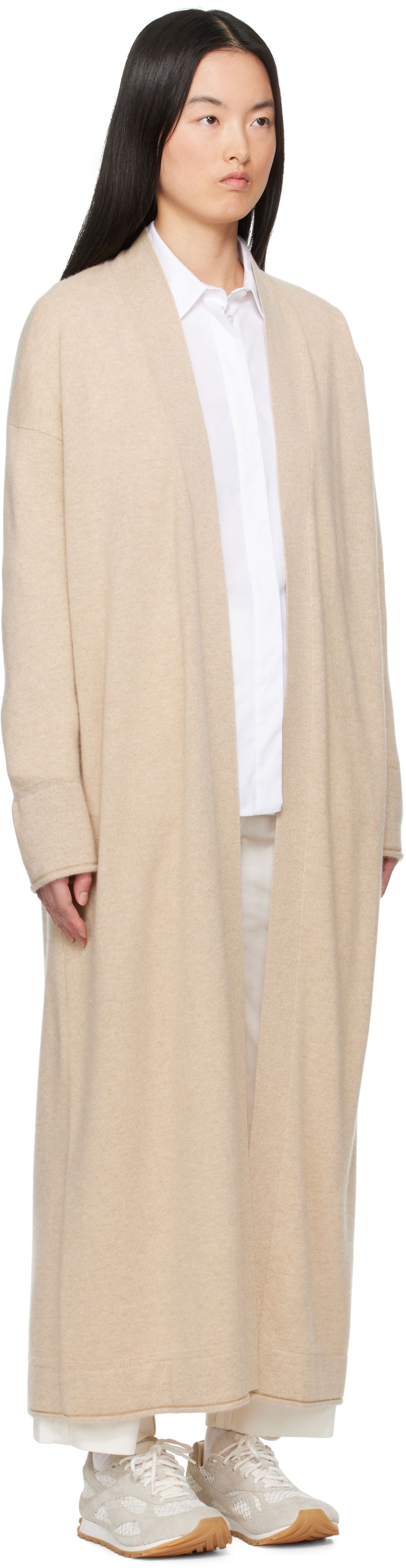 Pleteni pulover Max Mara Max Mara Asbuurg Longline Open Cardigan Bež | 2511341018600, 1