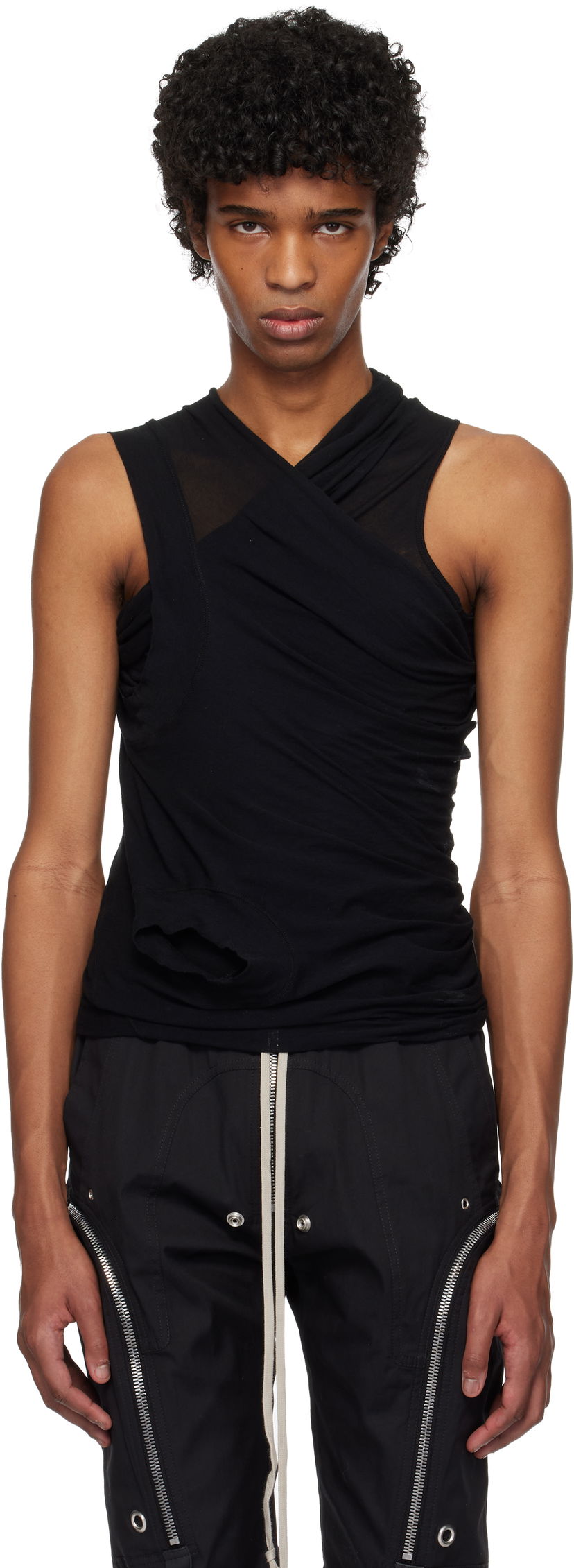 Majica brez rokavov Rick Owens Rick Owens Hollywood Banana Sleeveless Top Črna | RU01E5100 UC