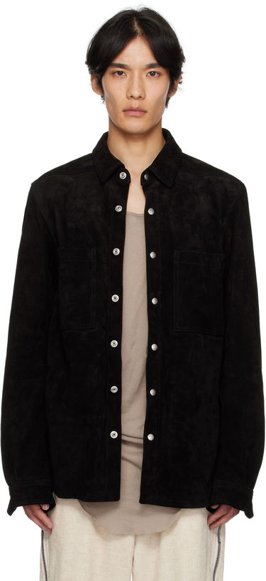 Jakna Rick Owens Rick Owens Concordians Suede Overshirt Črna | RU02E1744 LCS, 0