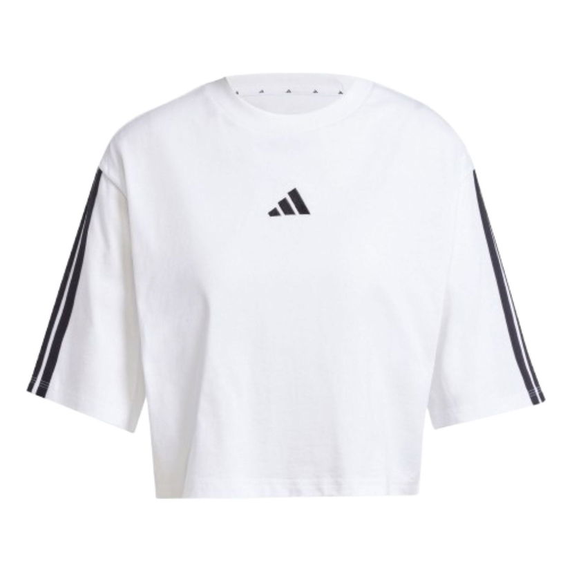 Majica adidas Originals Essentials 3-Stripes Loose Cropped Cotton T-Shirt Bela | JD4999
