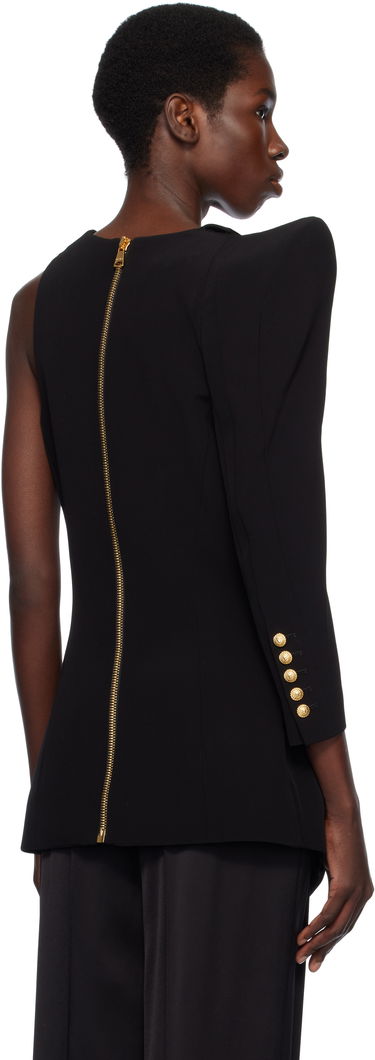 Majica brez rokavov Balmain Balmain Asymmetric Structured Blouse Jacket Črna | EF0AQ120MF01, 2