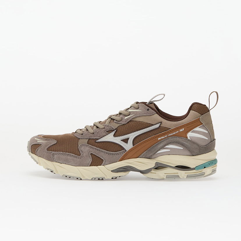 Superge in čevlji Mizuno Wave Rider 10 Fossil/ White/ Thrush Rjava | D1GA247108