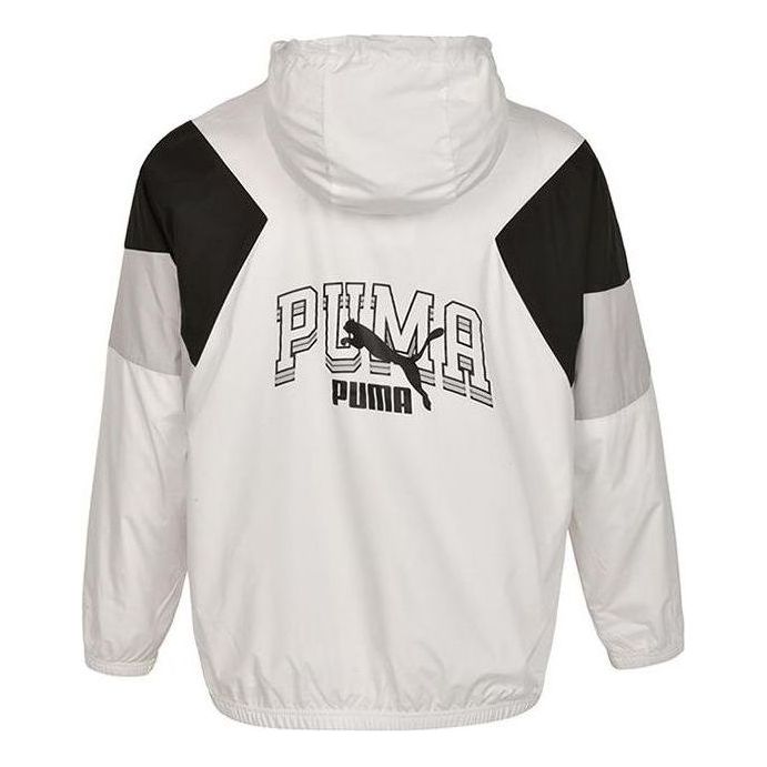 Vetrovka Puma Colorblock Logo Hooded Jacket Bela | 538603-02
