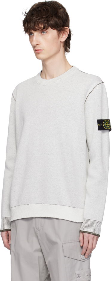 Pleteni pulover Stone Island Stone Island Double Face Cotton & Nylon Sweater Bela | K1S15 5100021 S00D9, 3