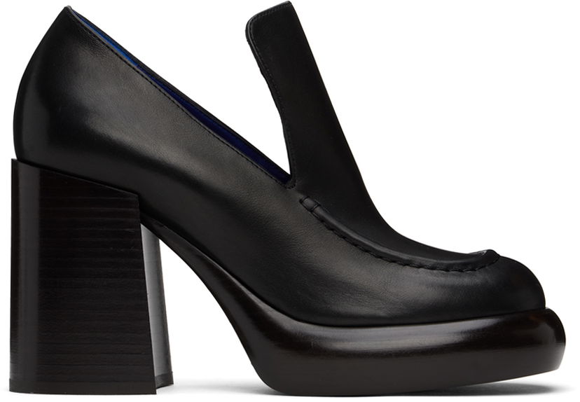 Superge in čevlji Burberry Leather Wedge Heels Črna | 8091974