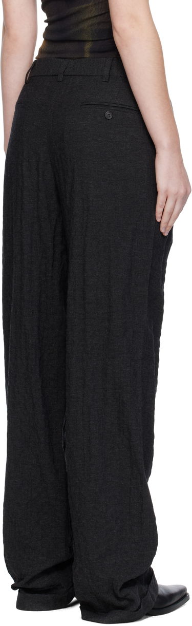 Hlače R13 R13 Tripe Pleat Crossover Trousers Črna | R13W7516-R580A, 2