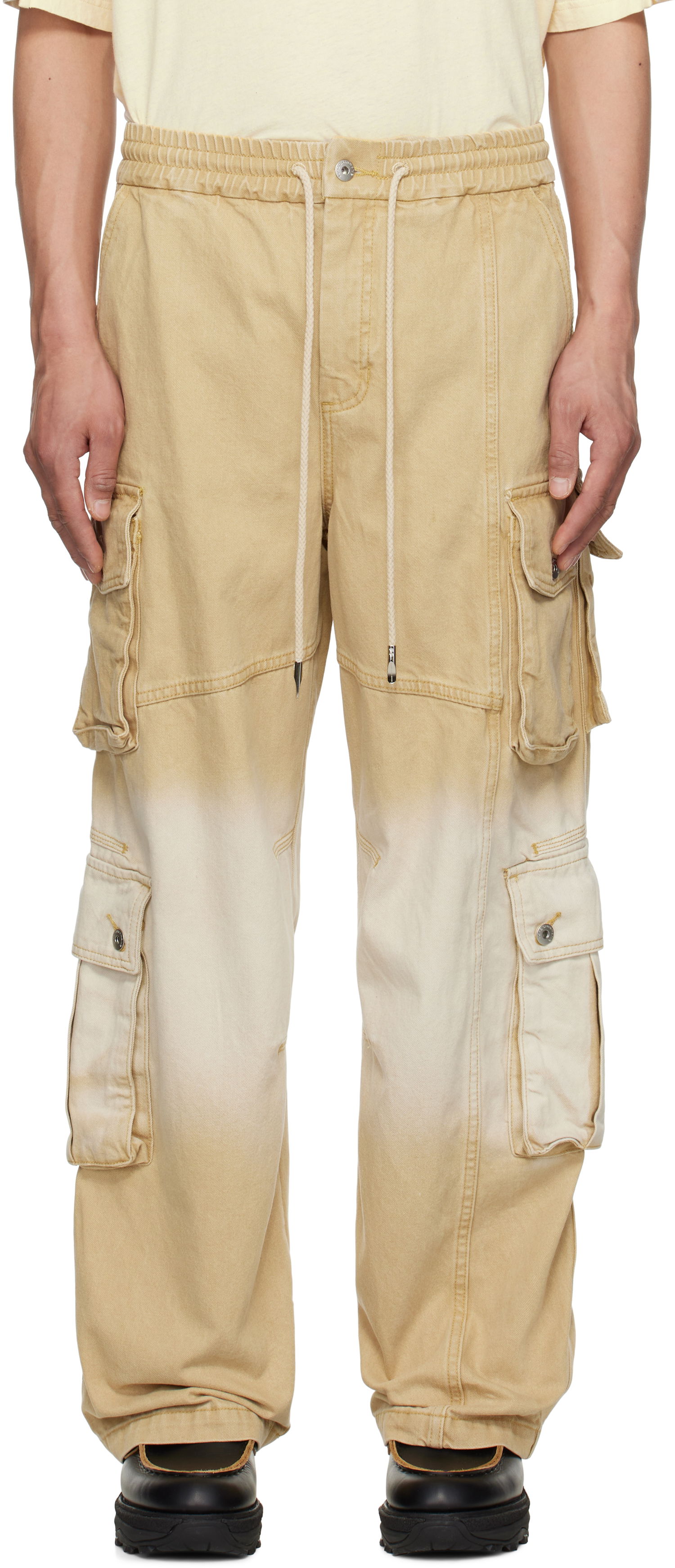 Cargo hlače Feng Chen Wang Feng Chen Wang Gradient Denim Cargo Pants Bež | FENG19TR22, 0