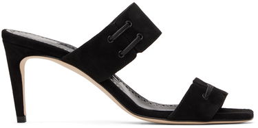 Modni dodatki Manolo Blahnik Manolo Blahnik Nebre Suede Heeled Mules Črna | 223-1354, 0