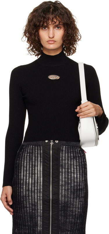 Pleteni pulover Diesel Fitted Cutout Detail Sweater Črna | A14187 0DLAX, 0