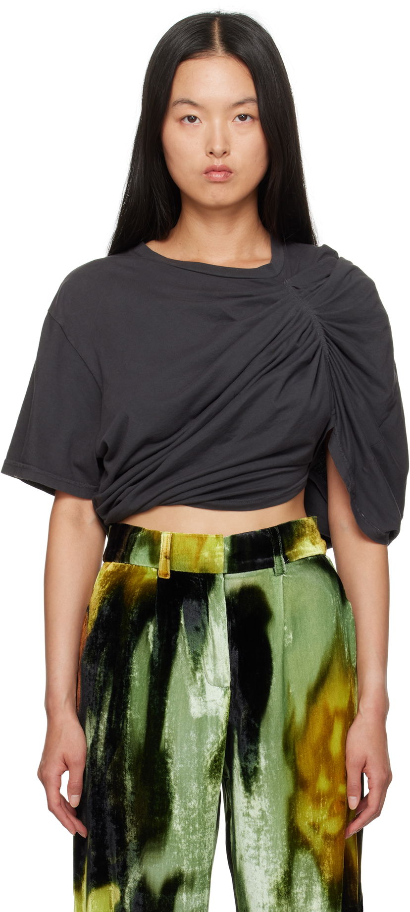 Majica Collina Strada Collina Strada Draped T-Shirt Črna | XX3395
